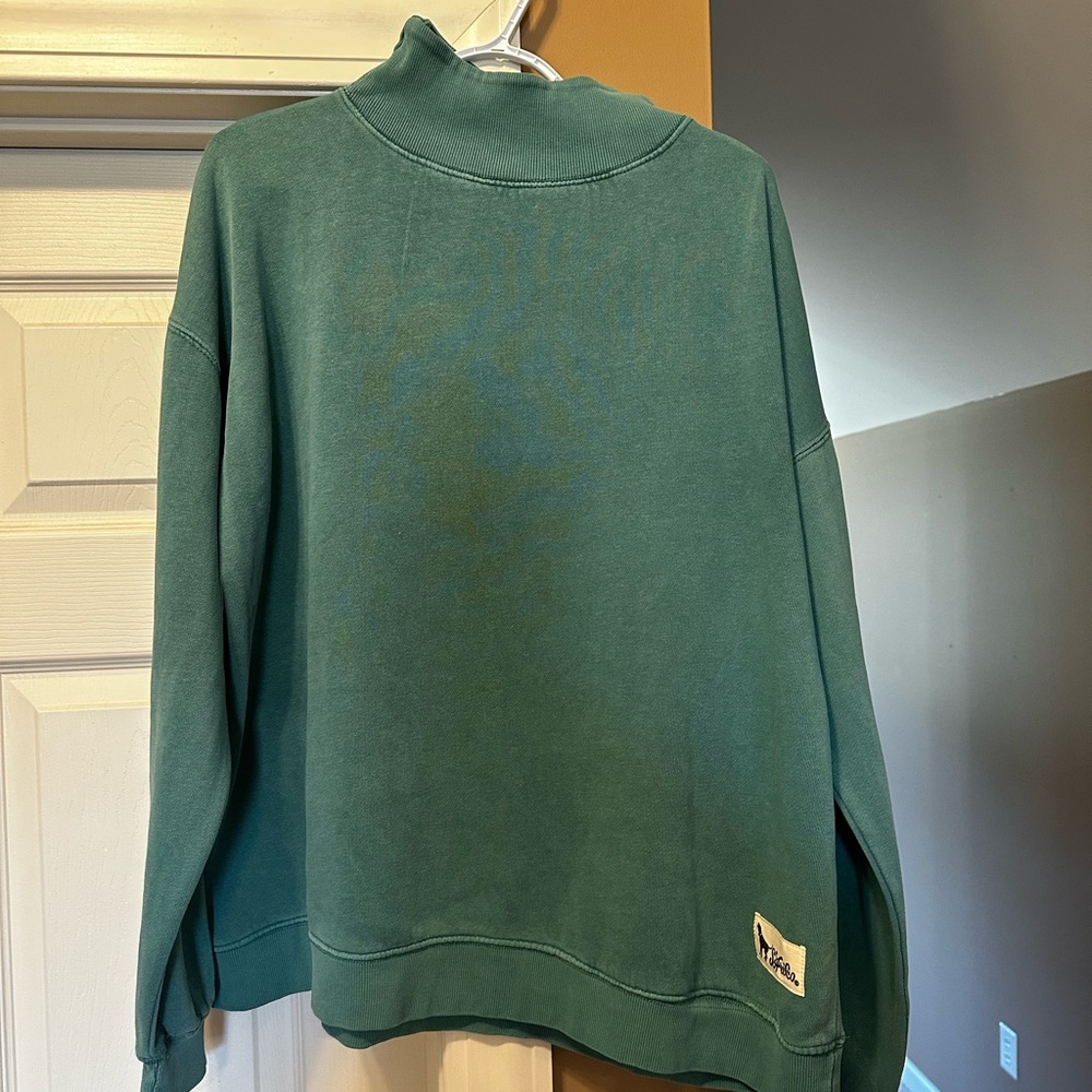Southern Fried Cotton Teal Mock Neck Sweatshirt